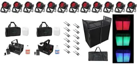 Прожектор American DJ Encore LP7IP PAR wash, уличный, DMX (набор, 12 шт.) с хейзером, дым-машиной, сумками и кабелями