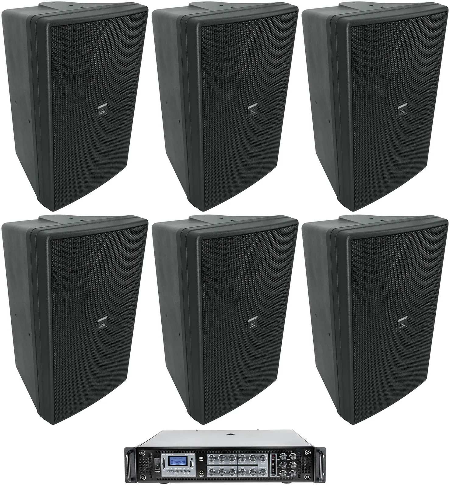 Настенная акустика JBL Control 31 Black с усилителем (6 штук)