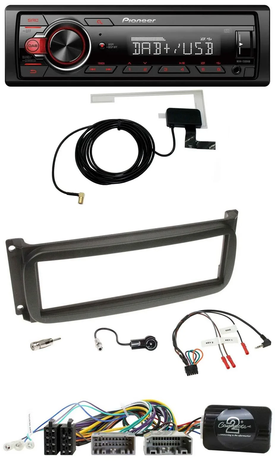 Pioneer 1DIN MP3 DAB USB Lenkrad Autoradio für Chrysler Dofge RAM ab 2002