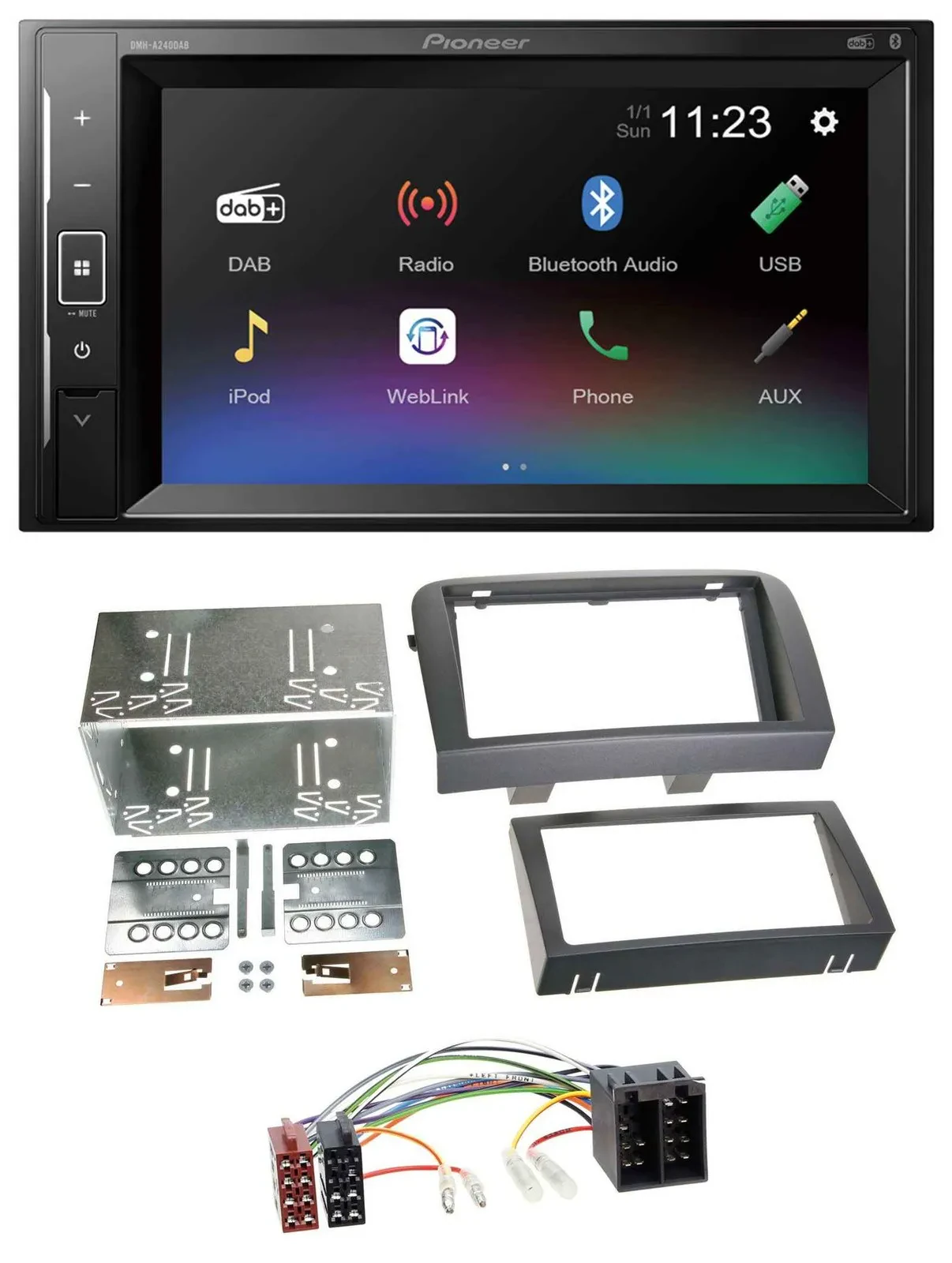 Pioneer DAB MP3 2DIN Bluetooth USB Autoradio für Fiat Croma (ab 2005)