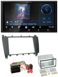 Kenwood Bluetooth 2DIN USB DAB MP3 Autoradio für Mercedes C-Klasse