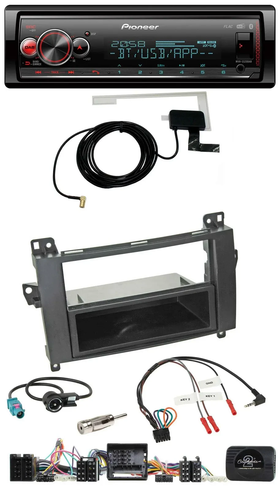 Pioneer Bluetooth DAB USB Lenkrad Autoradio für Mercedes Vito Viano W639 Audio 5