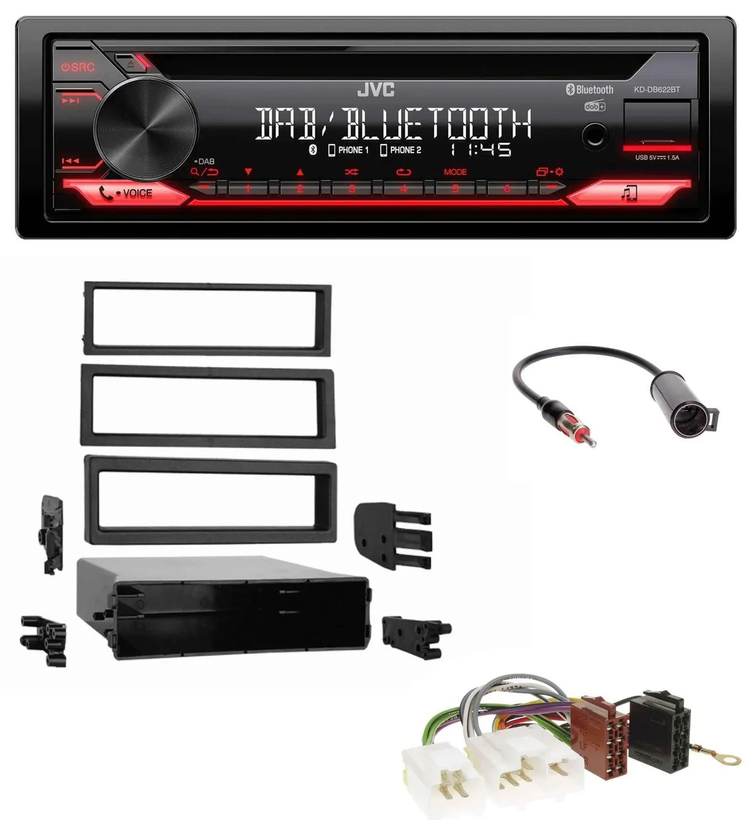 JVC CD DAB USB Bluetooth MP3 Autoradio für Nissan 200 SX 1994-1998 240 SX 1995-1