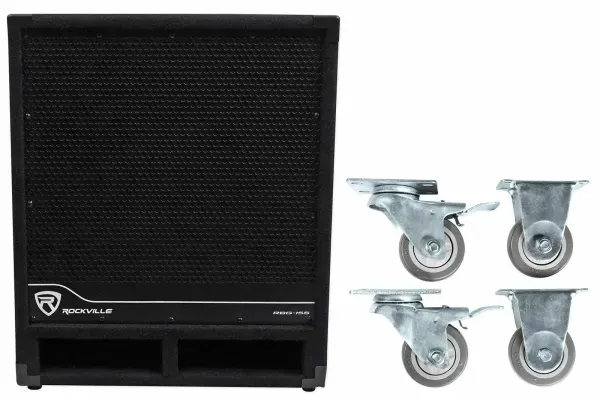 Rockville RBG15S 15" 1600w Active Powered PA Pro/DJ DSP Subwoofer+Steel Casters