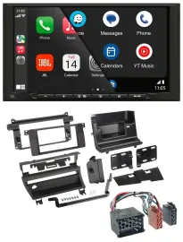 JBL USB 2DIN MP3 Bluetooth AUX Autoradio für BMW 3er 1999-2002 1 Schalteröffnung