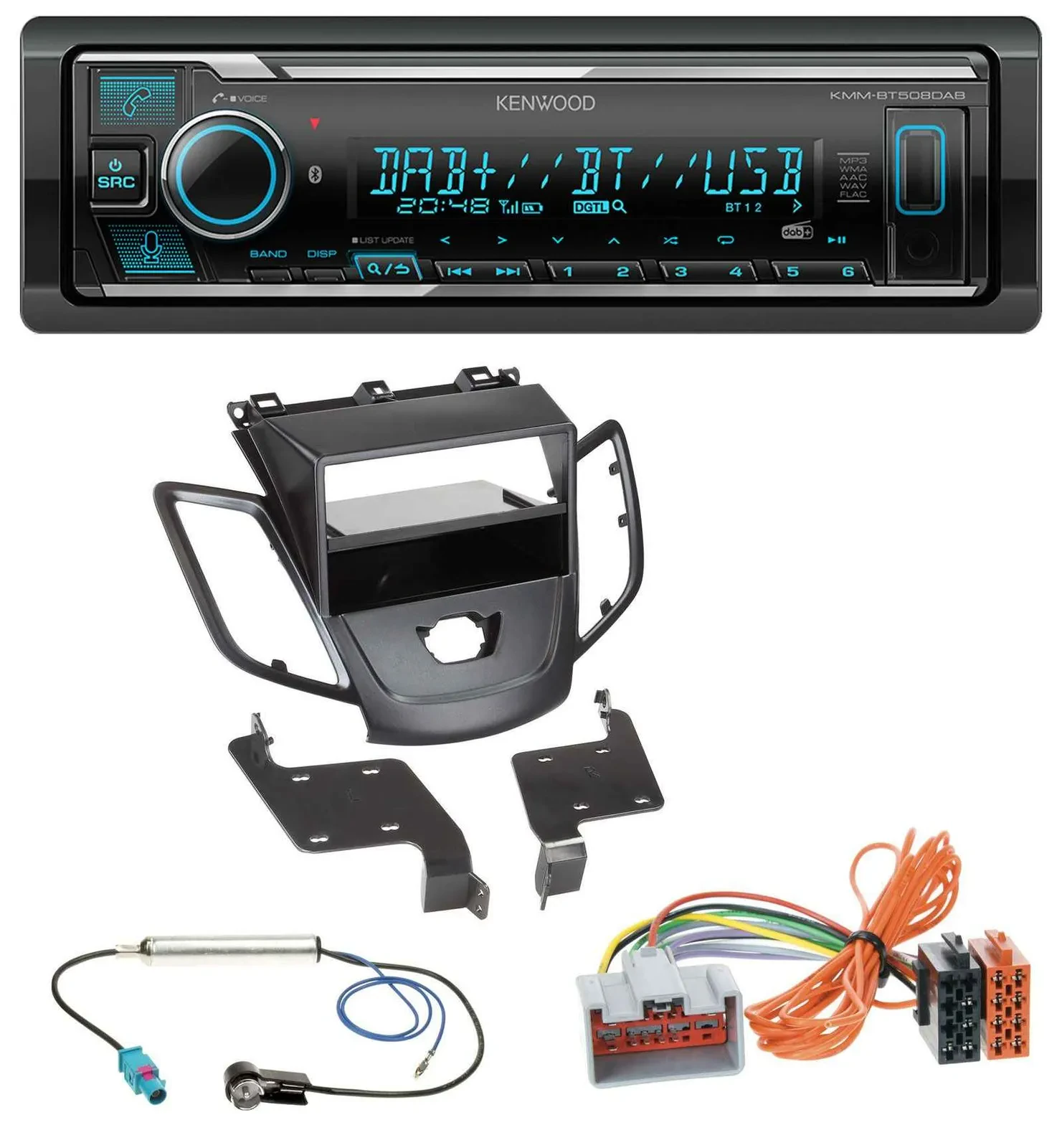 Kenwood Bluetooth MP3 DAB USB Autoradio für Ford Fiesta JA8 08-10 ohne Display s