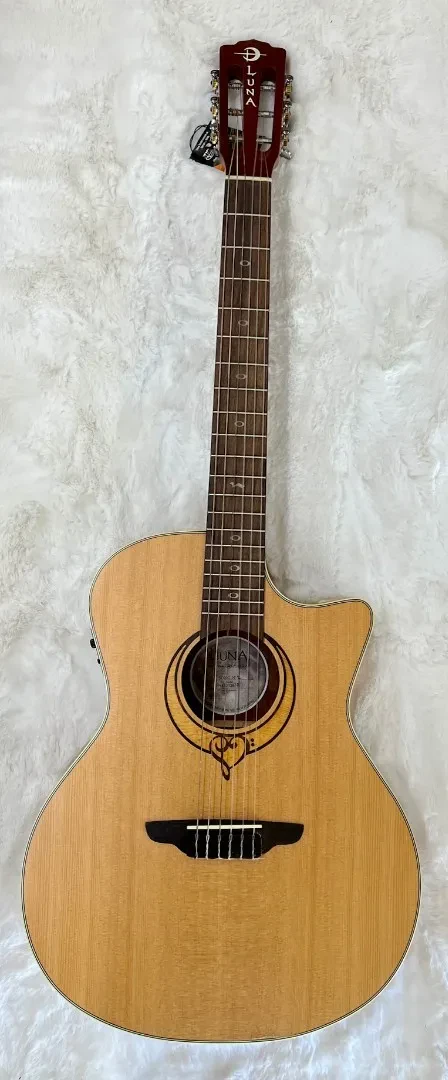 Luna Guitars Luna SONGNYL Heartsong Grand Concert Nylon String Acoustic/Electric  Guitar