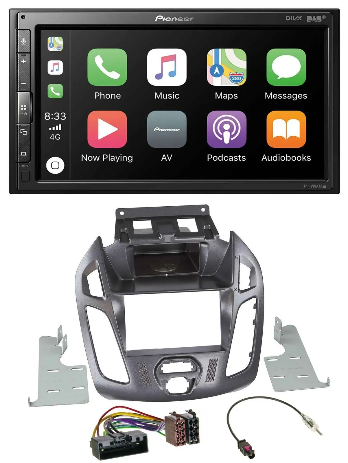 Pioneer USB MP3 DAB 2DIN Bluetooth Autoradio für Ford Transit ohne Display 2012-