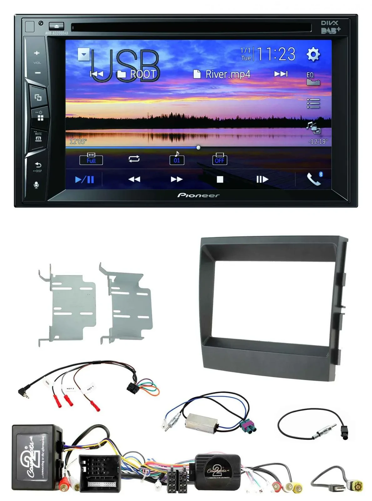 Pioneer Bluetooth 2DIN USB DVD DAB Lenkrad Autoradio für Porsche Panamera MOST-S