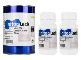 NITORLACK NitorPOL Polyurethan-Lack, White Gloss- 1000ml Dose + 500 ml Trockner