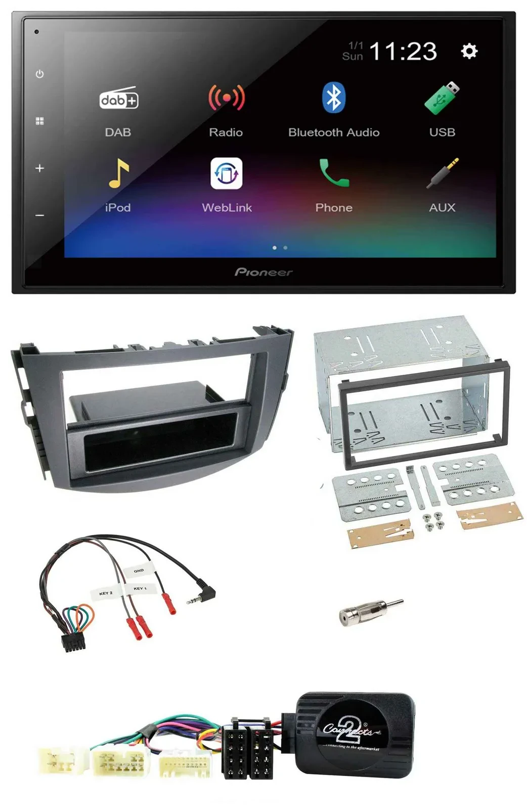 Pioneer USB Bluetooth DAB 2DIN Lenkrad Autoradio für Toyota RAV 4 2006-2011