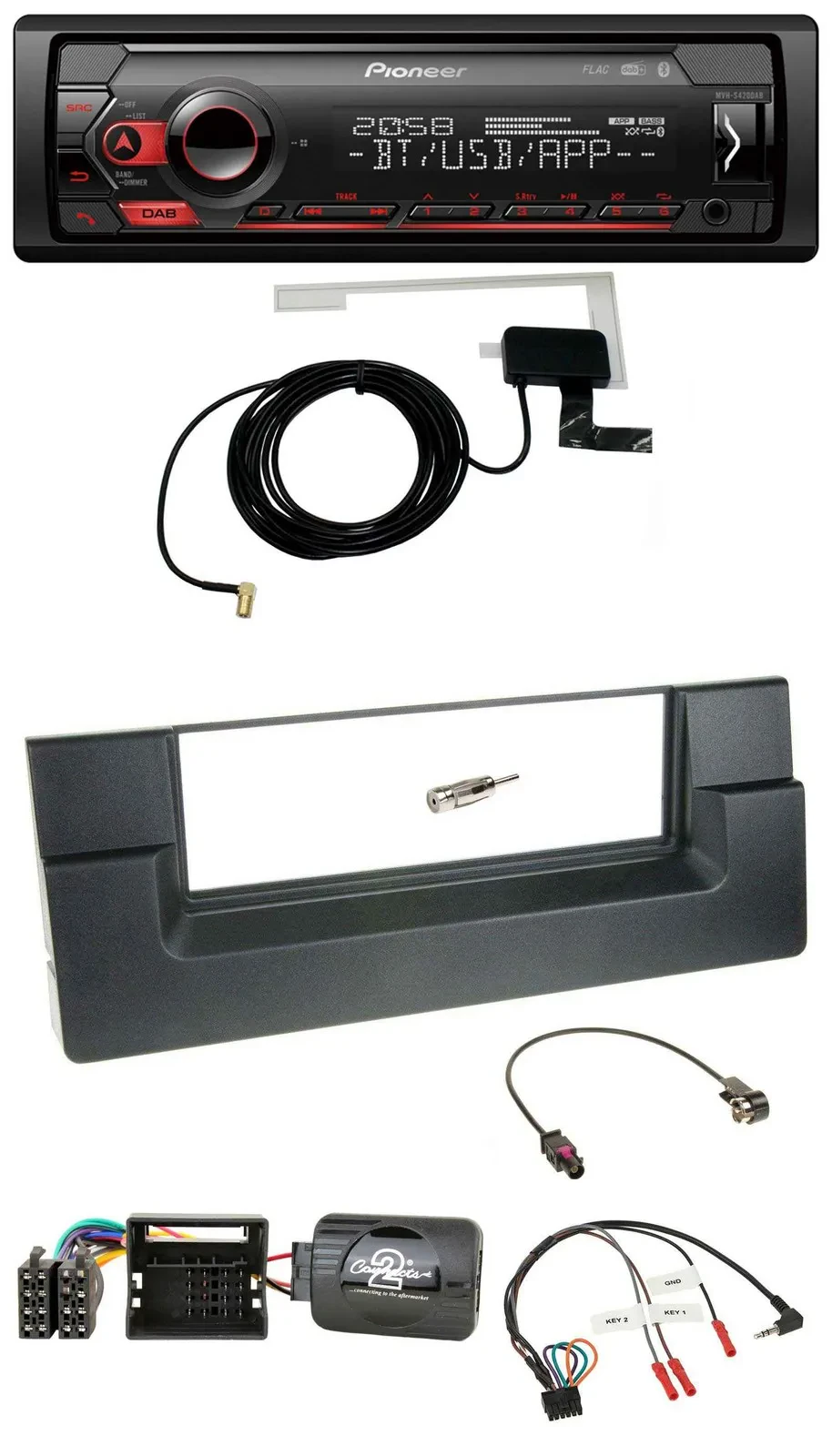 Pioneer DAB USB Lenkrad Bluetooth Autoradio für BMW 5er E39 2001-2004 Quadlock