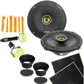 Kicker 46CSC654 100W 6.5" Car Speakers with Speaker Baffle & Install Kit