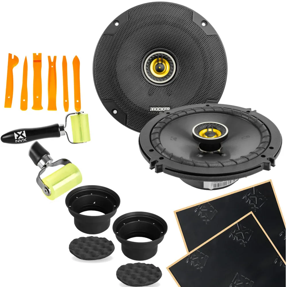Kicker 46CSC654 100W 6.5" Car Speakers with Speaker Baffle & Install Kit