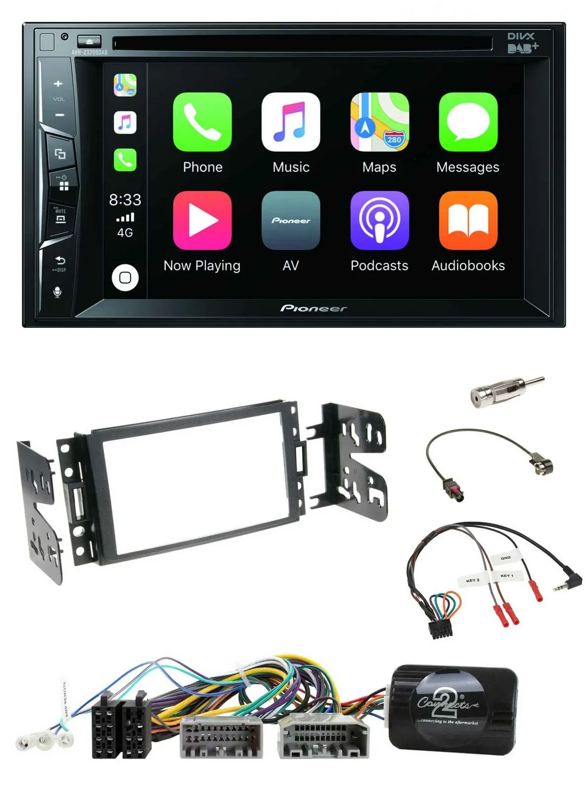 Автомагнитола для Jeep Grand Cherokee Pioneer 2-DIN USB DVD Bluetooth DAB