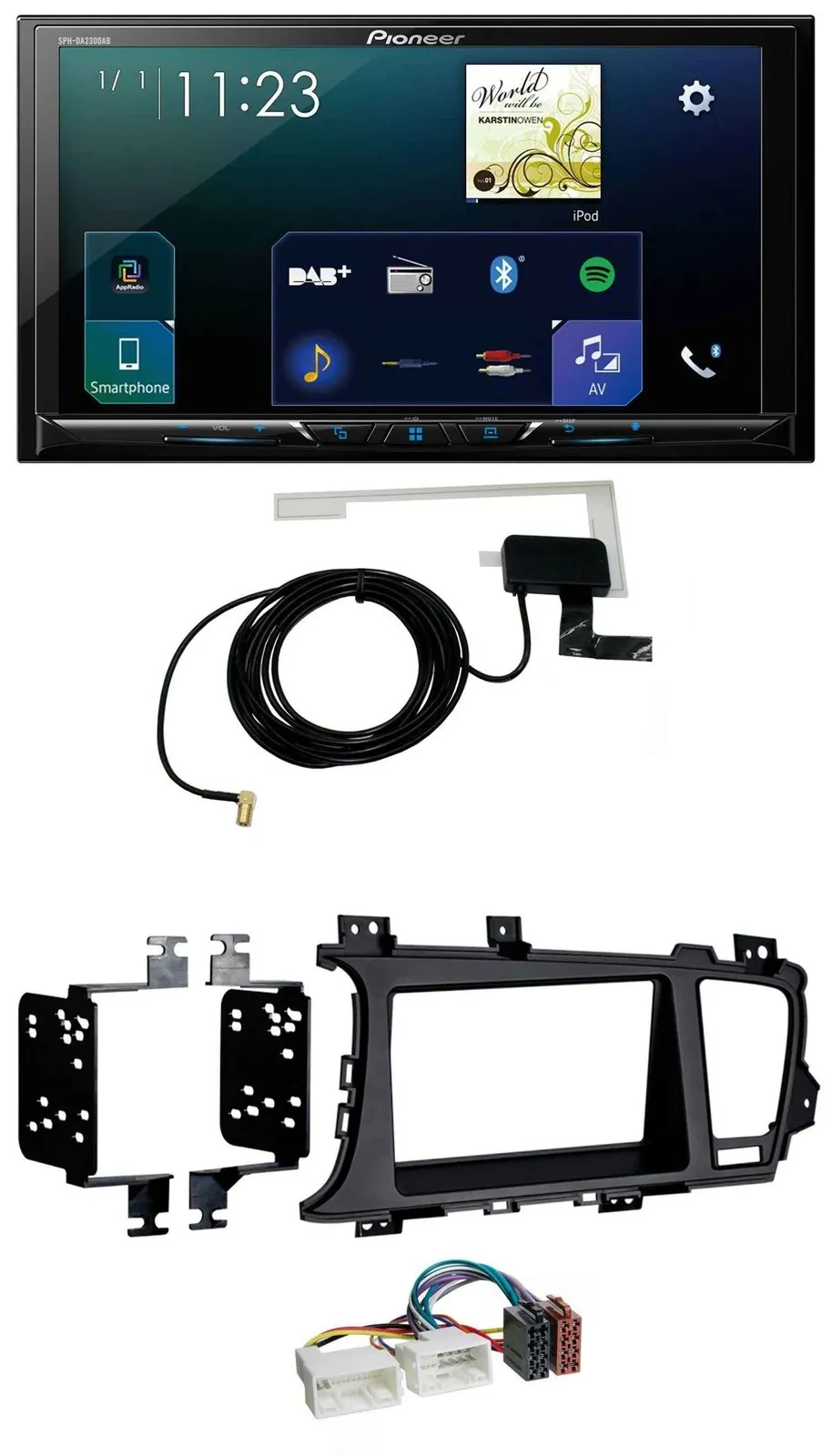 Автомагнитола для Kia Optima (с 2012) Pioneer 2-DIN, DAB, USB, MP3, Bluetooth