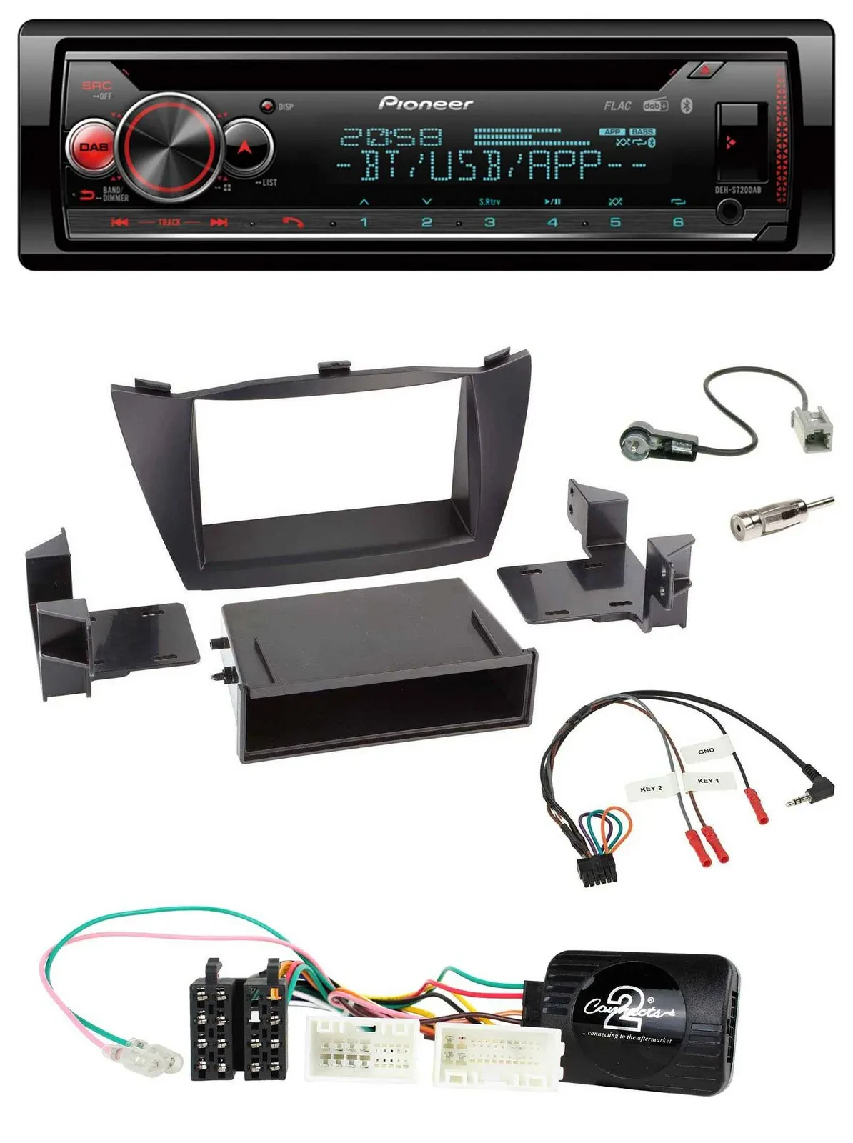 Автомагнитола для Hyundai ix35 Pioneer DAB CD Bluetooth USB черный (2010–2013)