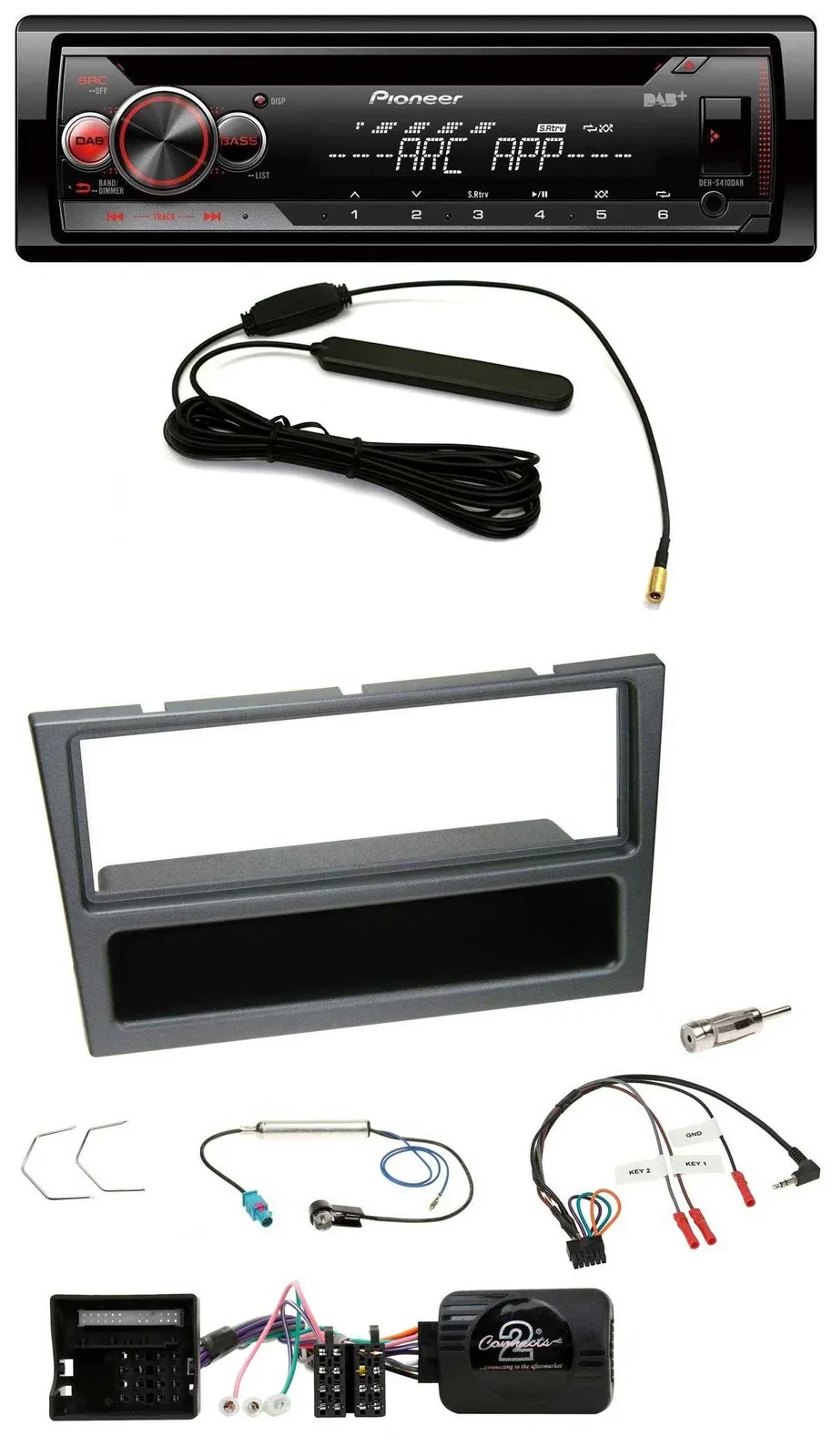 Pioneer CD USB Lenkrad DAB MP3 Autoradio für Opel Corsa C Meriva Vectra C Tigra