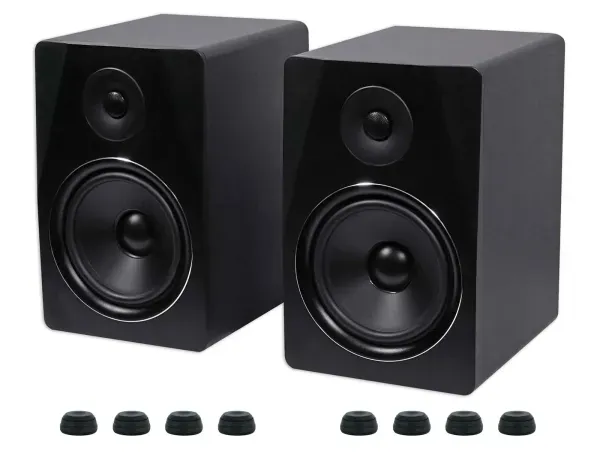 (2) Rockville APM8B 8" 500w Powered USB Studio Monitors + Isolation Feet Pads