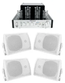 Rockville BluTube Tube Amplifier/Home Theater Receiver+(4) 5.25" Swivel Speakers