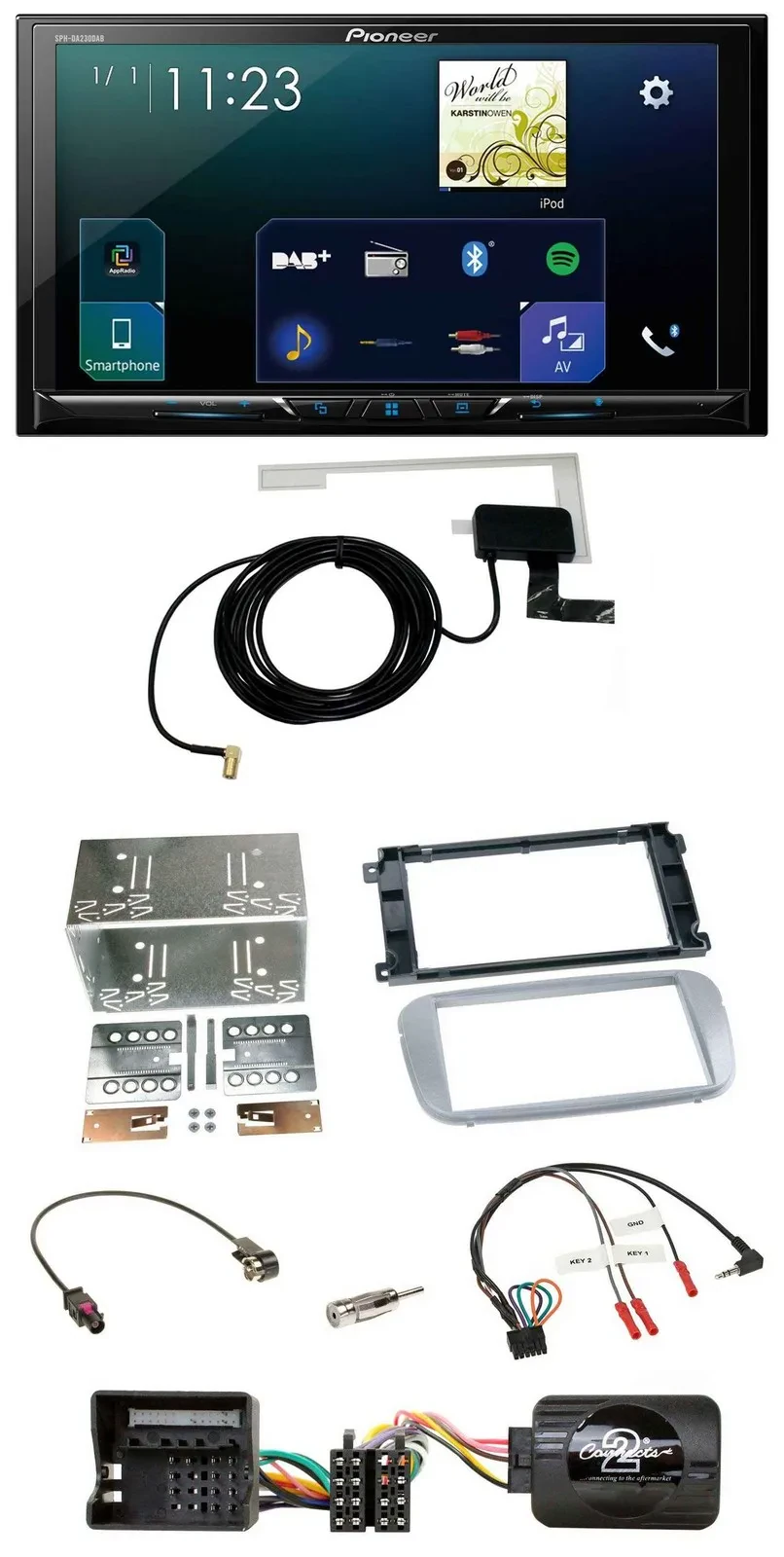 Pioneer 2DIN DAB USB Lenkrad Bluetooth Autoradio für Ford Galaxy C Max Focus Pro
