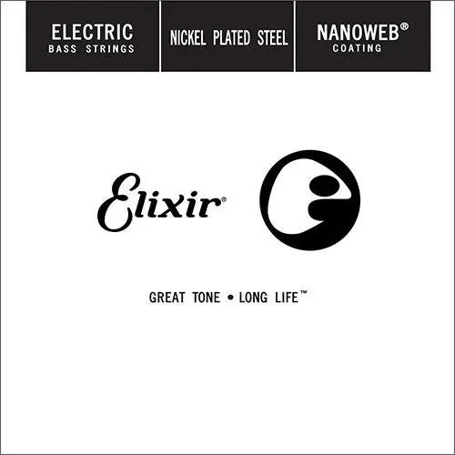 Струна для бас-гитары Elixir 15380 Nanoweb, сталь никелированная, круглая оплетка, калибр 80