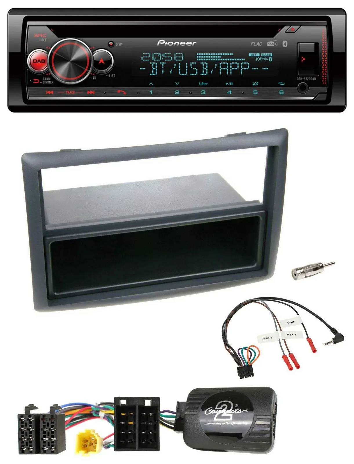 Автомагнитола для Renault Megane 2007–2008 Pioneer DAB, CD, Bluetooth, USB, черный
