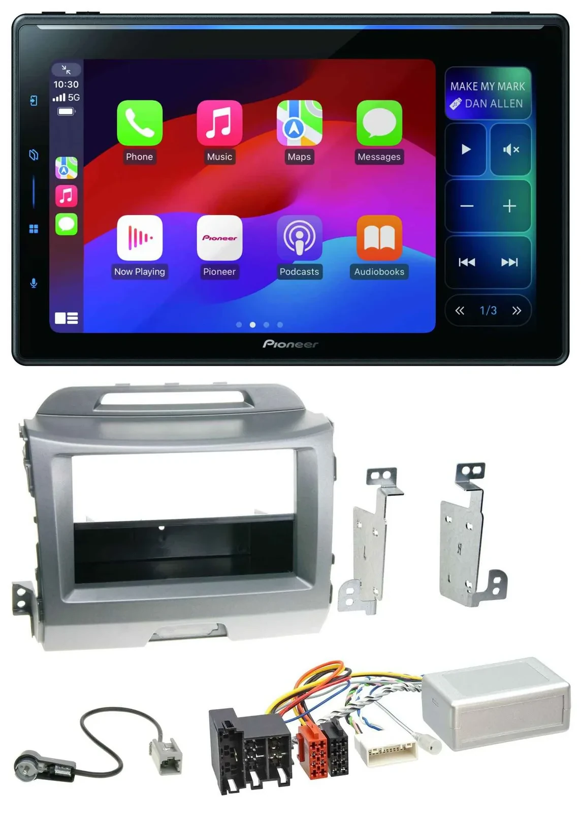 Pioneer Bluetooth DAB Lenkrad USB Autoradio für Kia Sportage 3 10-15 Navi silber