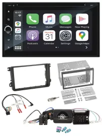 Blaupunkt USB DAB Bluetooth 2DIN TMC Lenkrad Navigation für VW Passat Polo Sciro