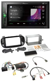 Pioneer 2DIN Lenkrad DAB USB Bluetooth Autoradio für Fiat 500 2014-2015 schwarz