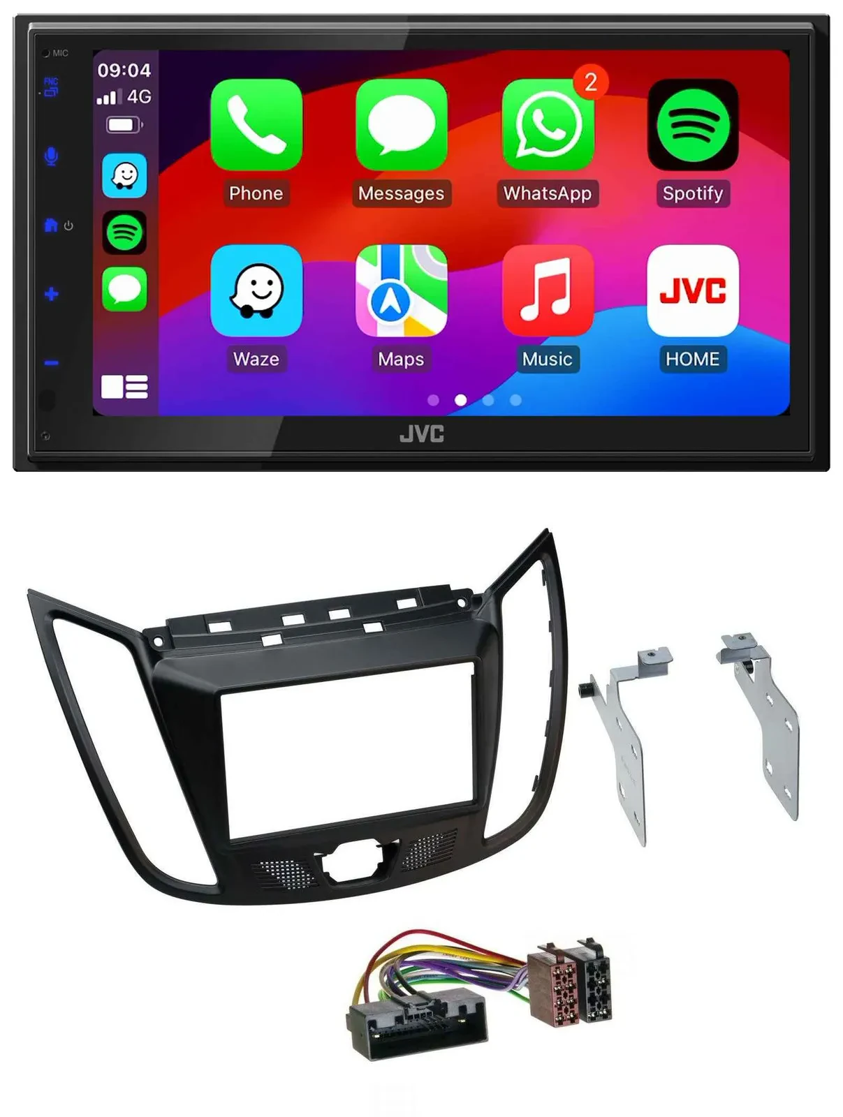 Автомагнитола для Ford Kuga (DM2, с 2013) JVC 2DIN Bluetooth, DAB, USB, MP3