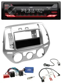 JVC CD DAB USB Bluetooth Lenkrad Autoradio für Hyundai i20 2012-2014 silber man.
