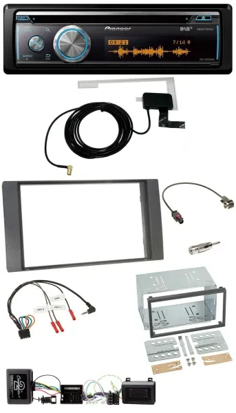 Pioneer Bluetooth DAB Lenkrad USB CD Autoradio für Ford Kuga 2008-2012 anthrazit