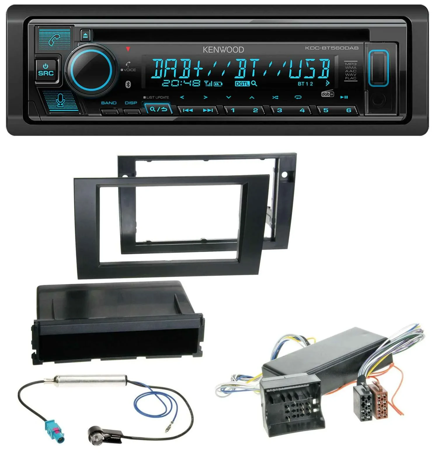 Kenwood Bluetooth DAB CD MP3 USB Autoradio für Audi A4 04-08 B7 Symphony Bose Ak