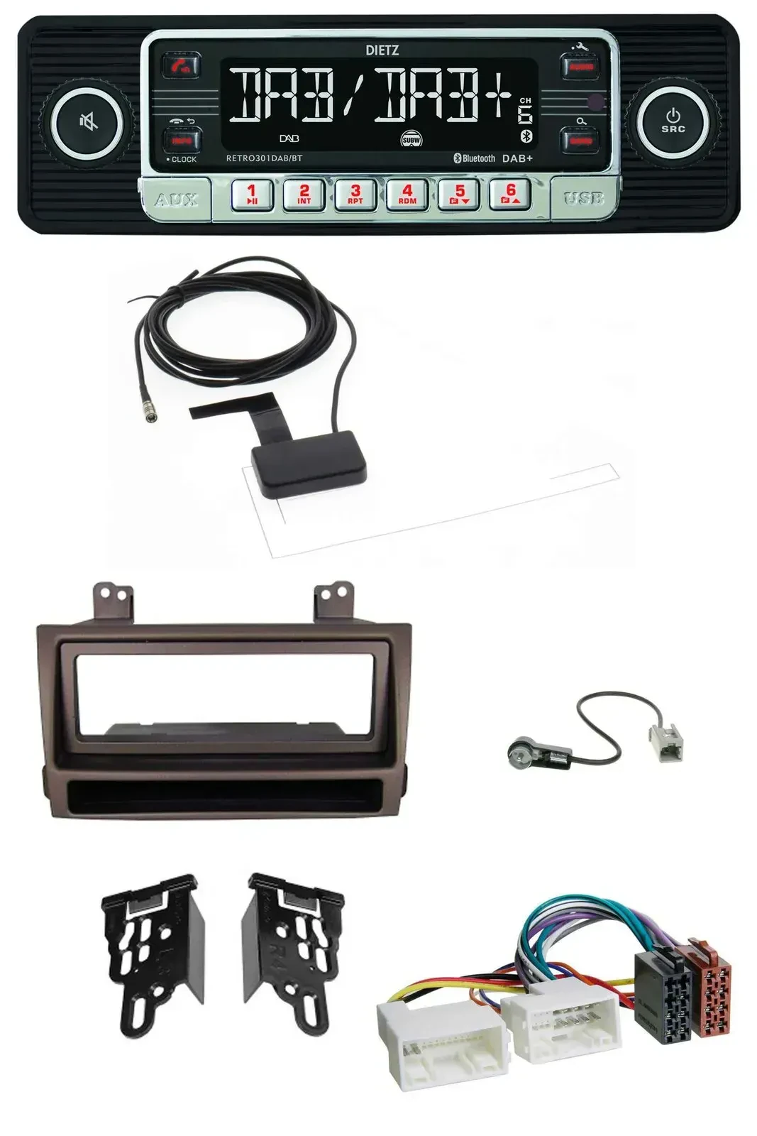 Автомагнитола для Hyundai Sonata (с 2009) Dietz DAB, Bluetooth, USB, MP3 темно-коричневый металлик