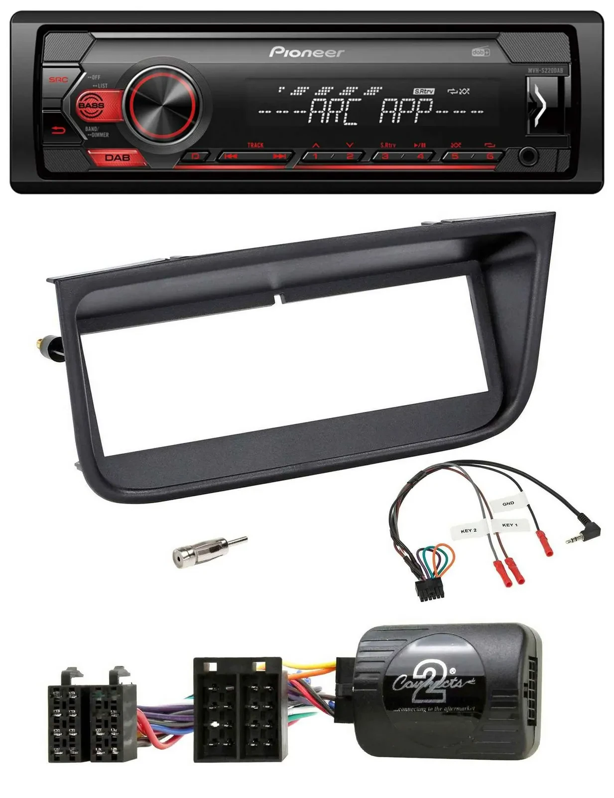 Pioneer DAB 1DIN MP3 Lenkrad USB Autoradio für Peugeot 406 2002-2005