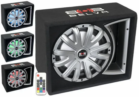 Belva BLB212LED Single 12" 750W Loaded Ported Sub w/ Multi-Color LED and Remote