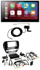 Автомагнитола Pioneer 2-DIN, USB, Bluetooth, DAB, совместимая с кнопками на руле, для Kia Soul (с 2014), поддержка климат-контроля