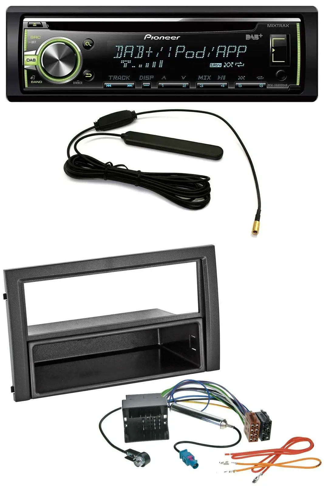 Автомагнитола для Skoda Fabia 6Y Facelift 2004–2007 Pioneer CD, USB, AUX, DAB, MP3