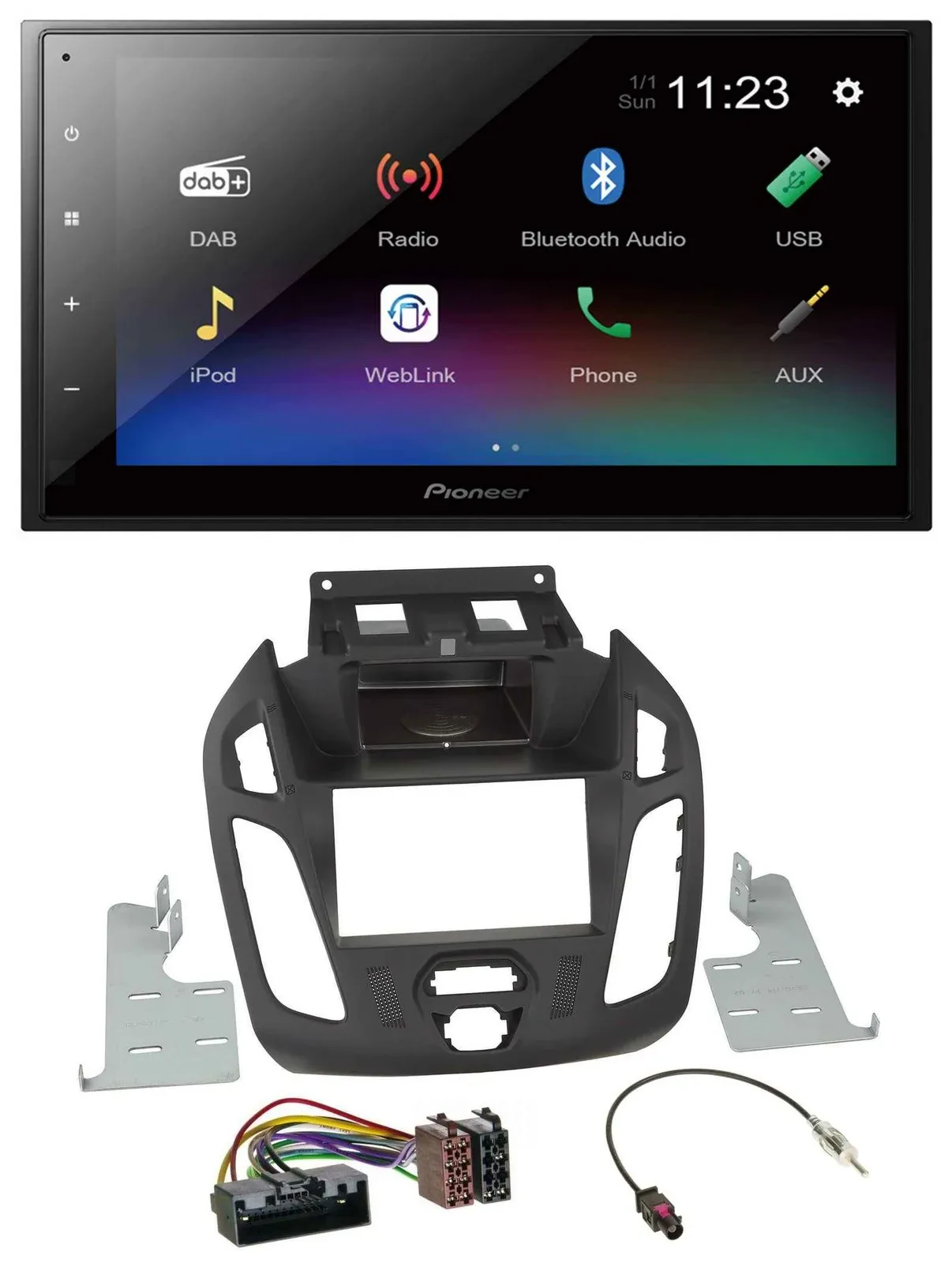 Pioneer USB Bluetooth DAB 2DIN MP3 Autoradio für Ford Transit 12-18 ohne Display