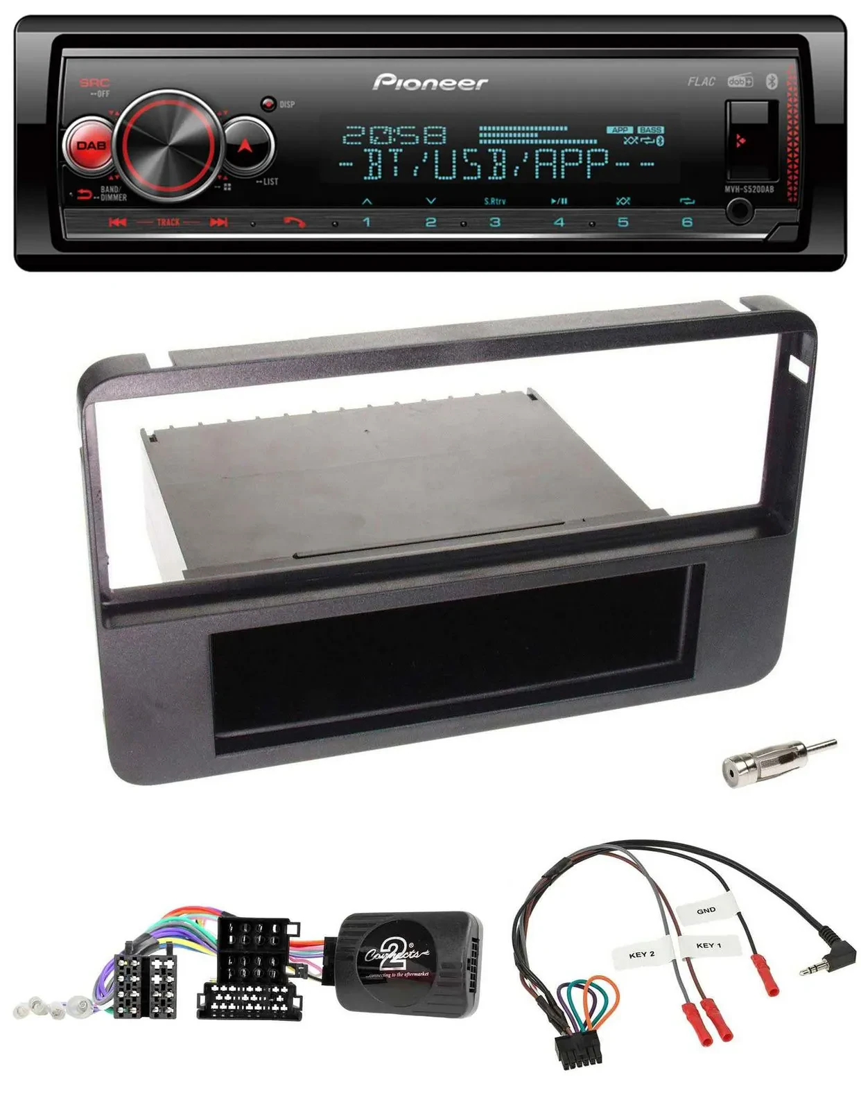 Pioneer Bluetooth USB Lenkrad DAB Autoradio für Alfa 159 Brera Spider