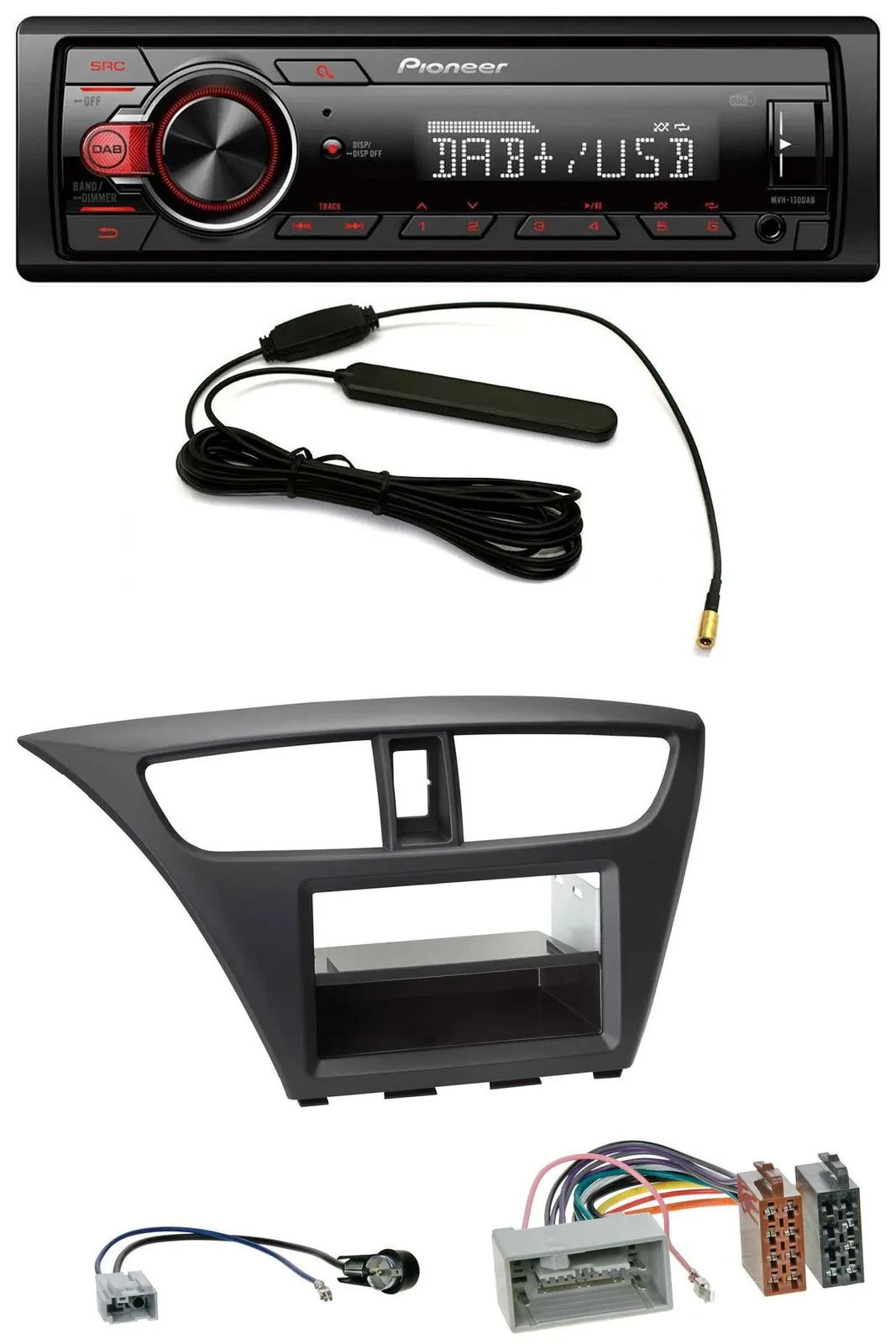 Автомагнитола для Honda Civic (с 2012) Pioneer 1 DIN, MP3, DAB, AUX, USB