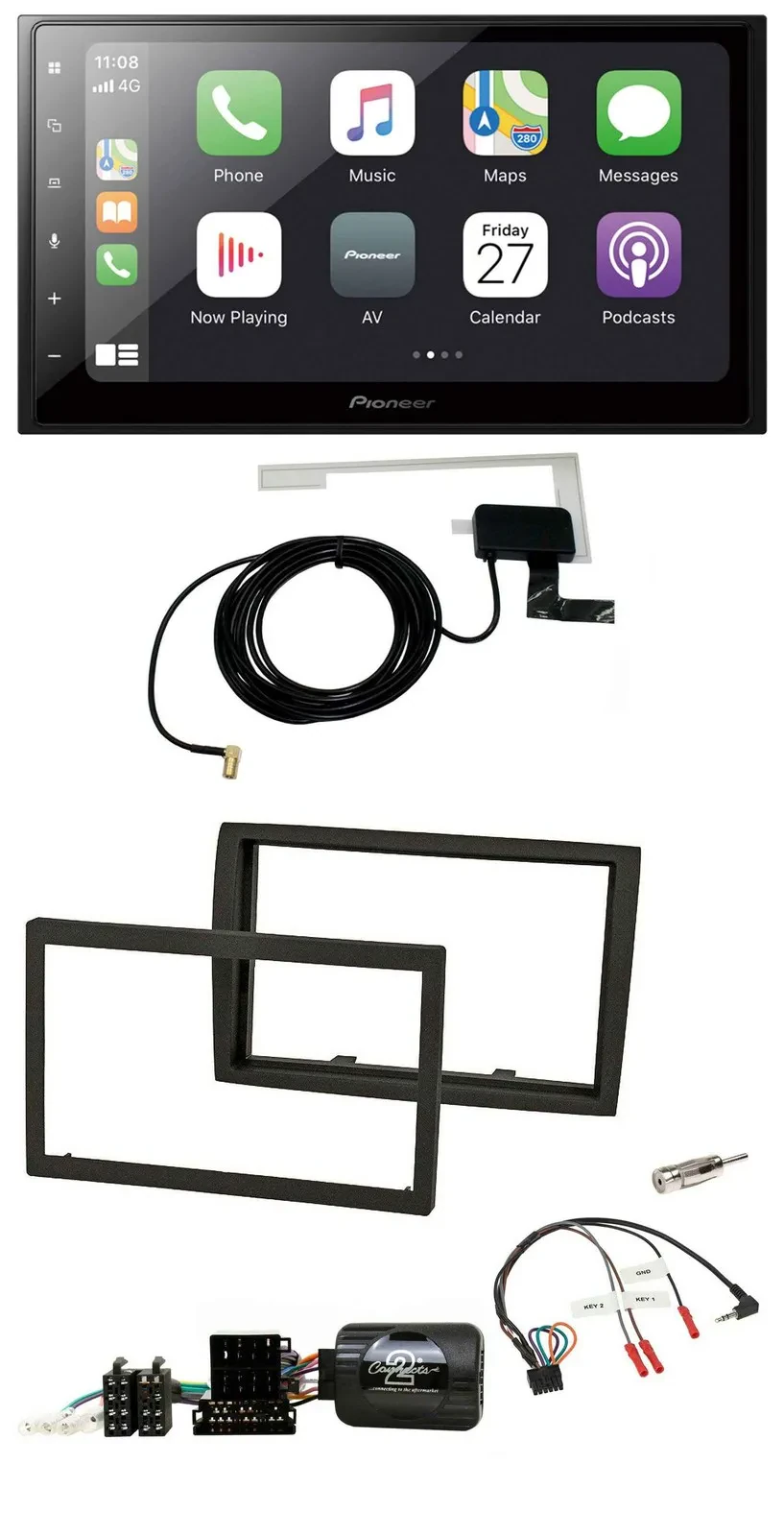 Автомагнитола для Fiat Ducato Pioneer 2DIN, Bluetooth, DAB, USB