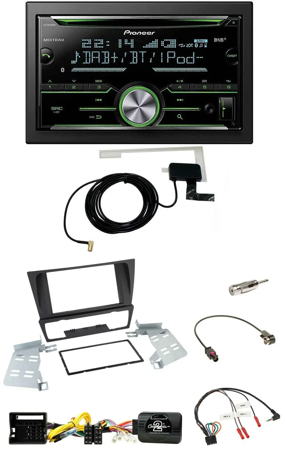 Pioneer CD USB Lenkrad Bluetooth 2DIN DAB Autoradio für BMW 3er E92 E93 E90 E91