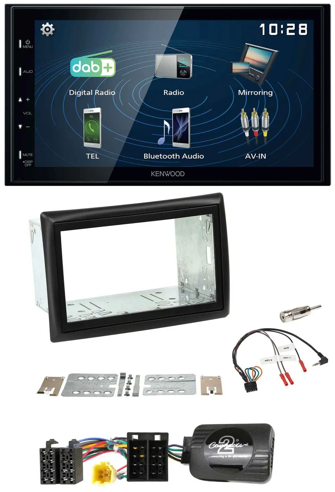 Kenwood 2DIN Bluetooth Lenkrad USB DAB Autoradio für Renault Megane II 2005-2008