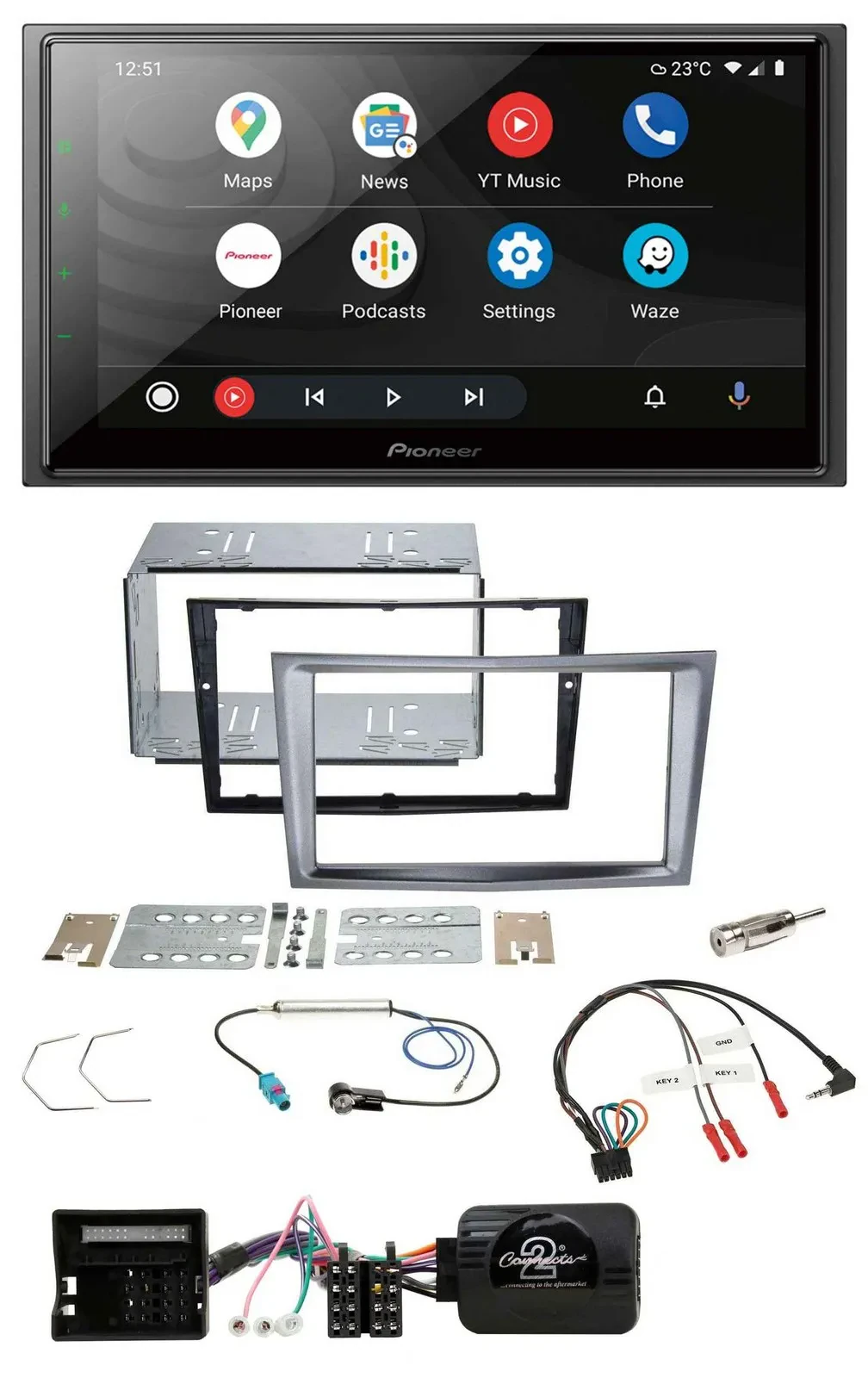 Pioneer USB 2DIN DAB Lenkrad Bluetooth Autoradio für Opel Antara Astra H Zafira