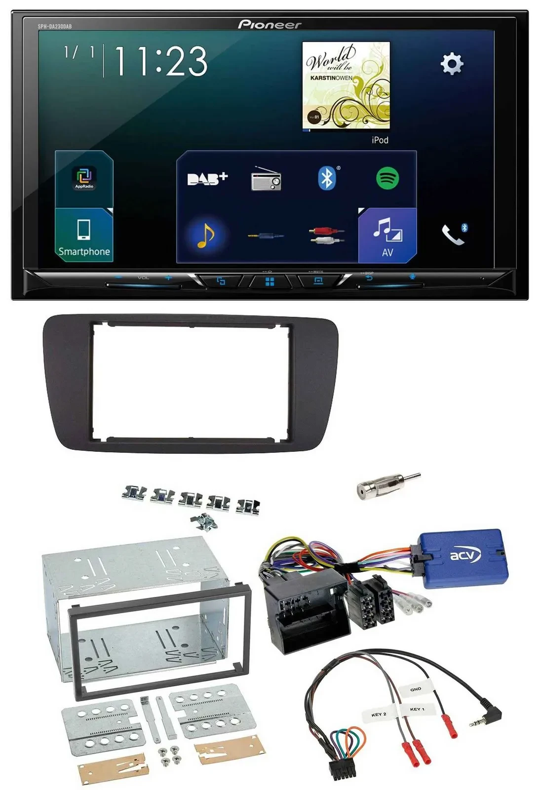 Автомагнитола для Seat Ibiza (с 2008) Pioneer 2DIN, Bluetooth, USB, DAB