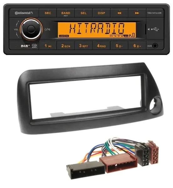 Continental 1DIN DAB MP3 AUX USB Autoradio für Ford Ka (bis 2008) - schwarz