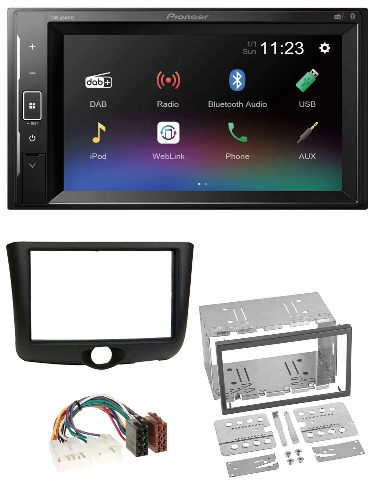 Автомагнитола Pioneer 2-DIN DAB Bluetooth USB для Toyota Yaris (1999–2003)