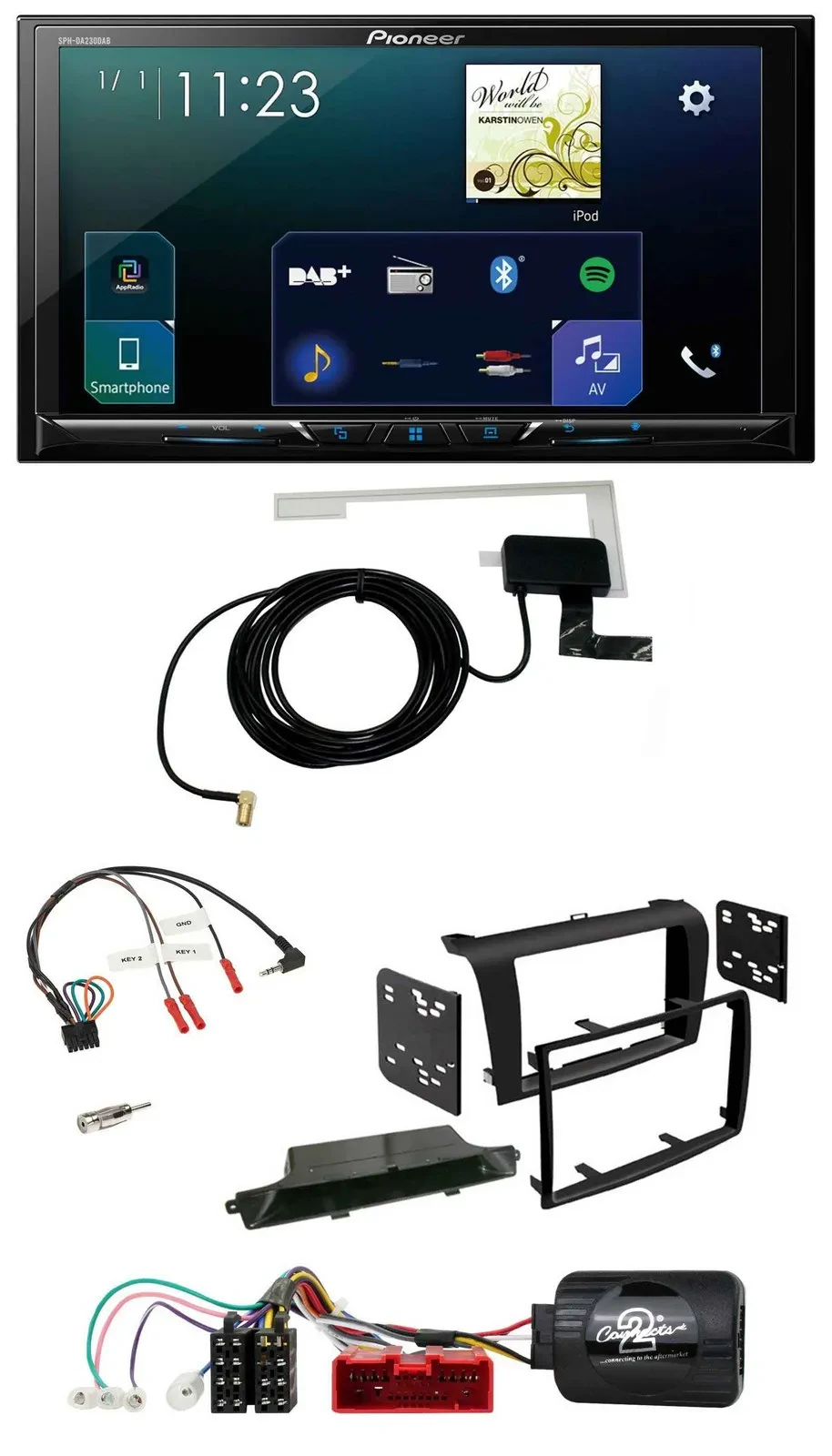 Автомагнитола Pioneer 2DIN DAB USB Bluetooth для Mazda 3 2003–2009, черный